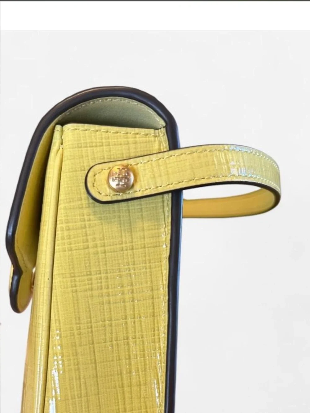 Tory Burch Yellow Crossbody Bag With Textured Surface